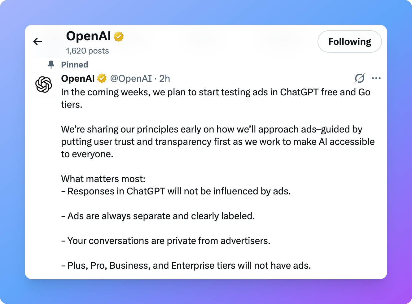 OpenAI Ad Platform Announcement