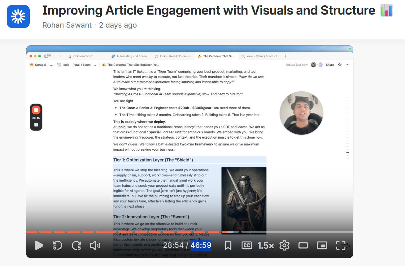 Article feedback in Loom