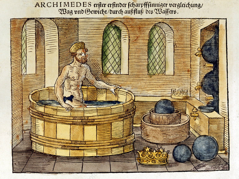 Archimedes in his bath, 1547