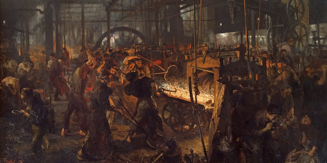 Adolph Menzel, The Iron Rolling Mill, 1875