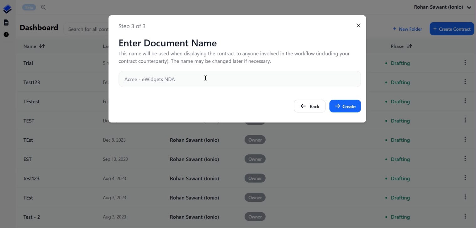 Naming the document before drafting begins