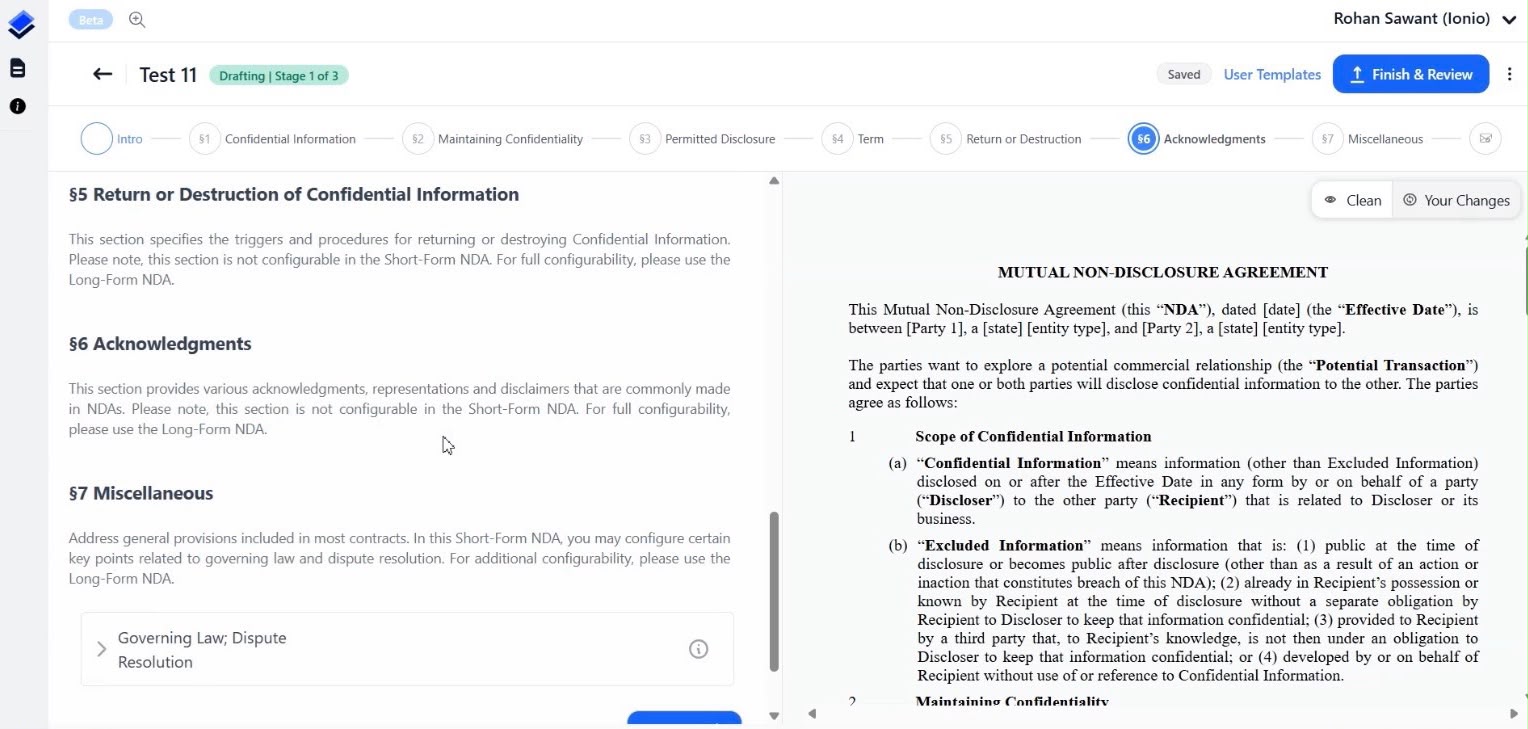 Governing law and dispute resolution, still configurable