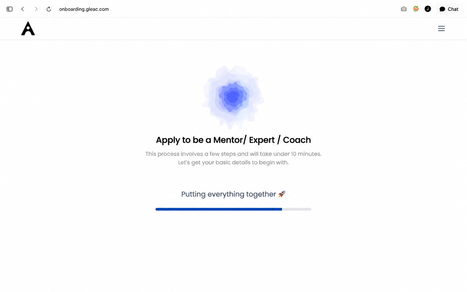 GLEAC platform assembling a tailored interview for the applicant