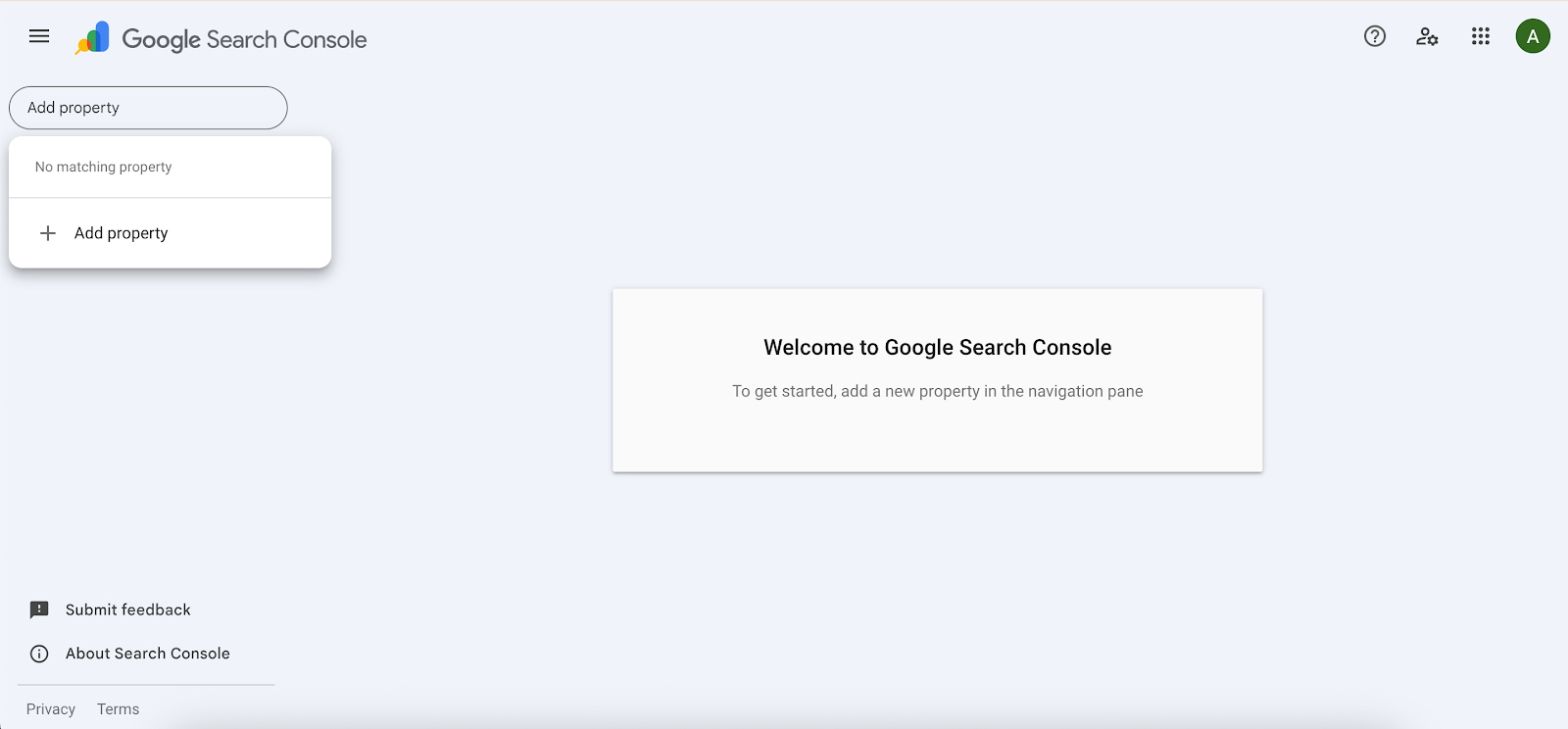 Google Search Console property