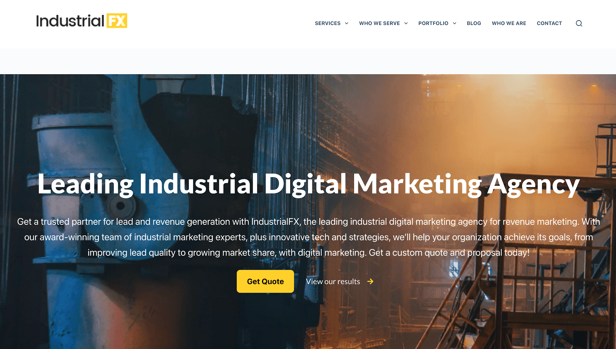 IndustrialFX homepage.