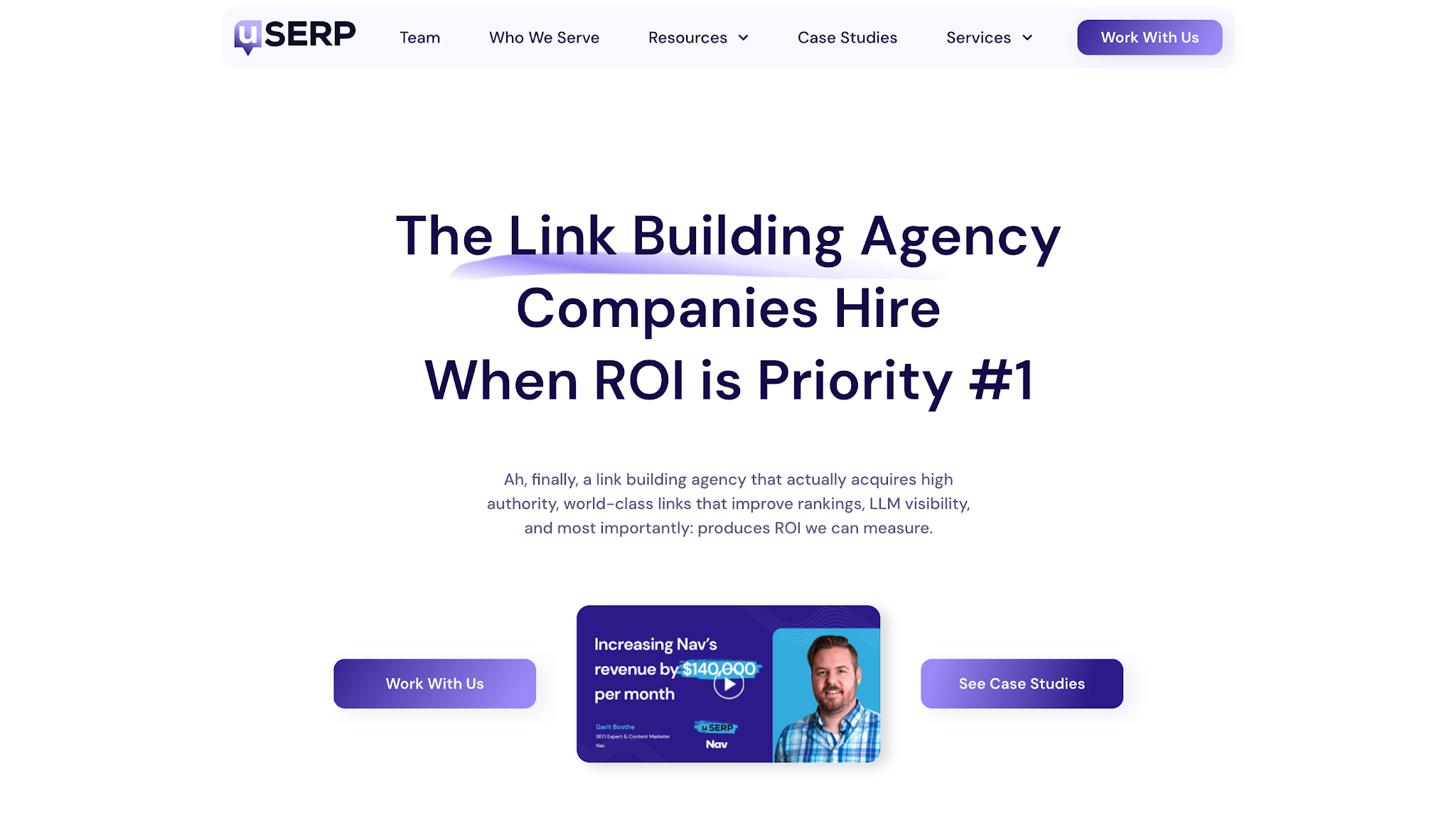 uSERP homepage.
