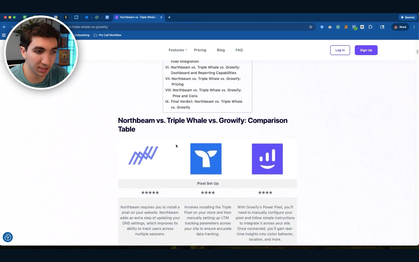 adding comparison tables
