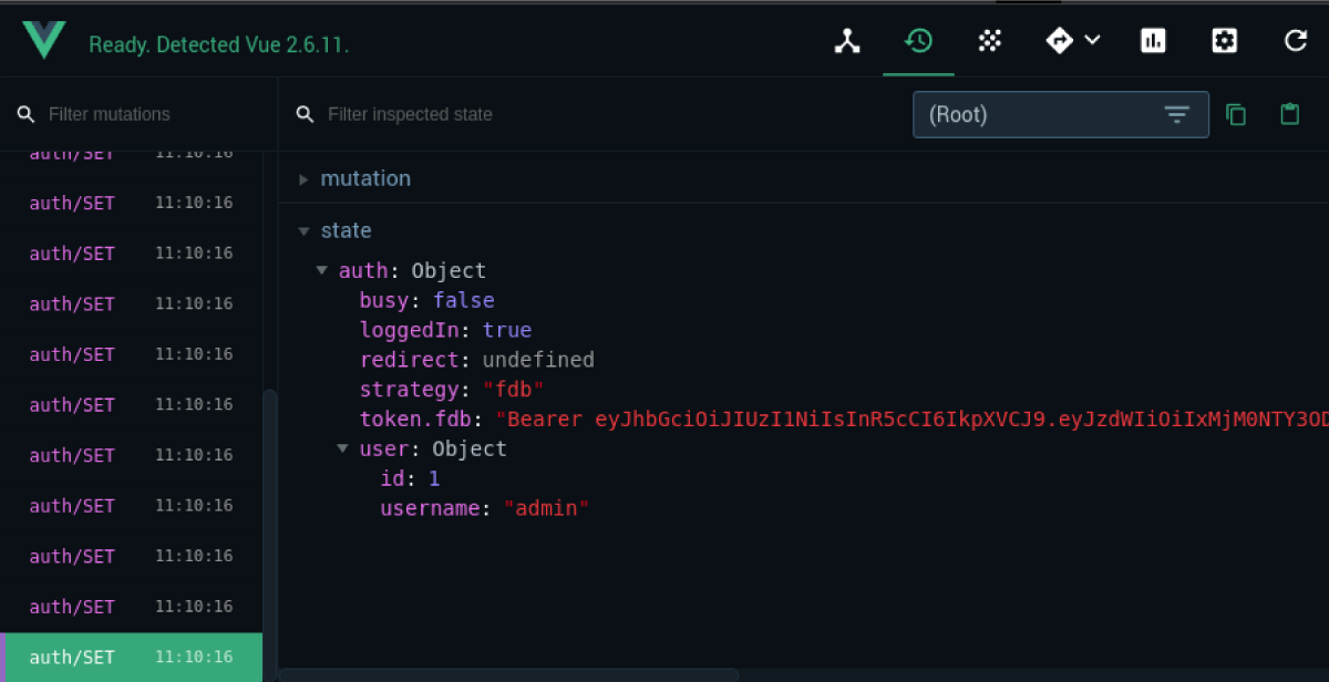 Nuxt.js User data in Vuex.