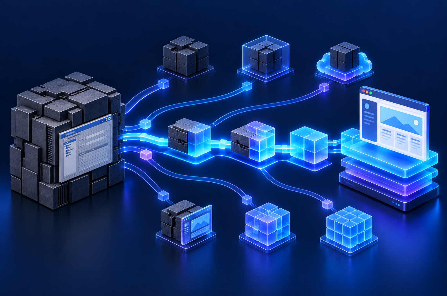 Forked paths illustrating the choice between PowerBuilder modernization options