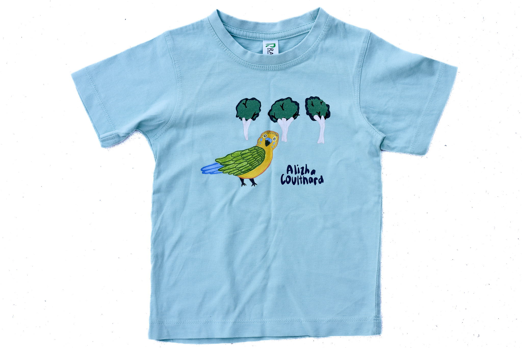 Kids T-shirt - Lyerrtjina (budgerigar) - Mint green