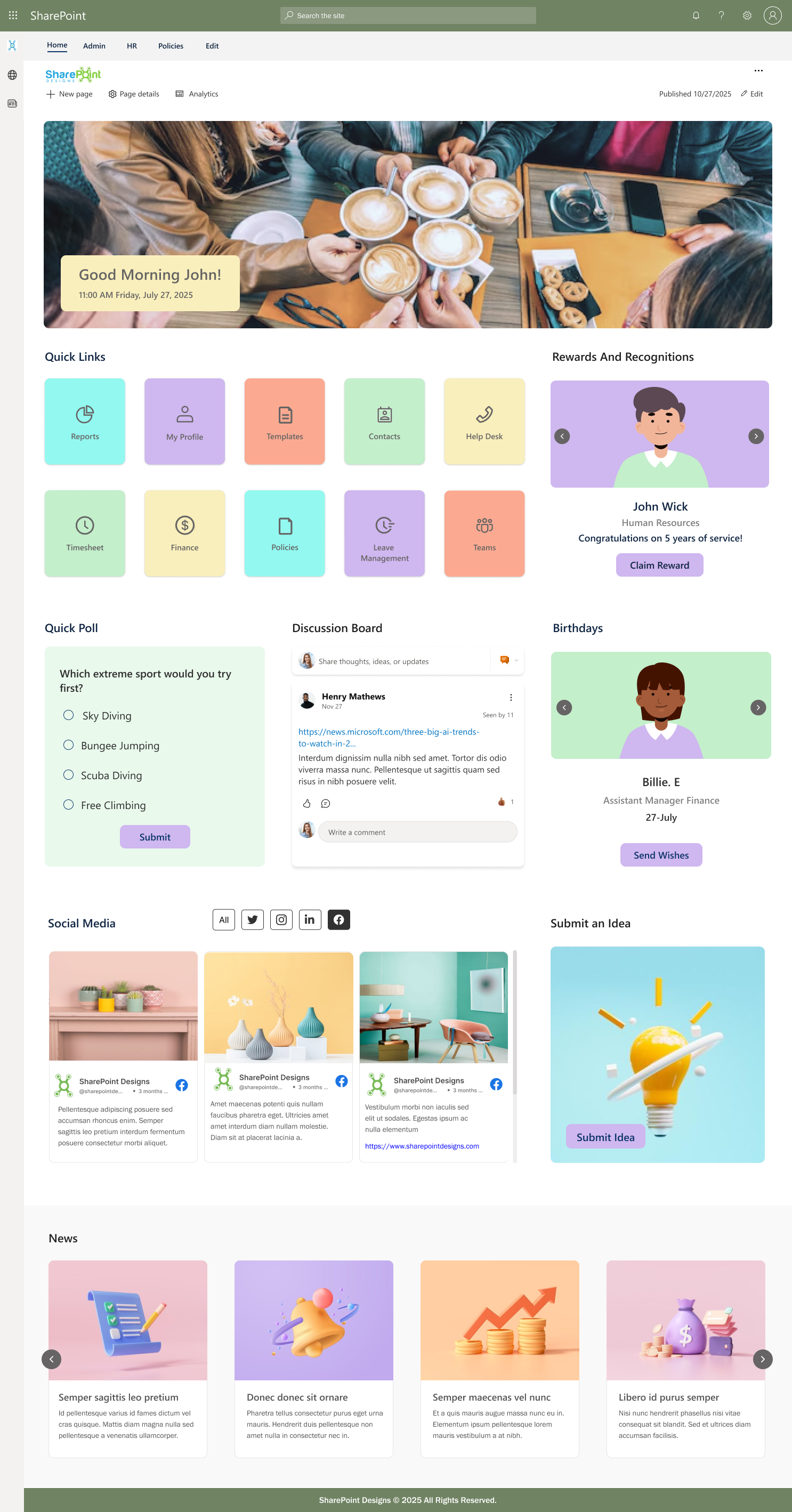 Internal Communication and Social Engagement Template