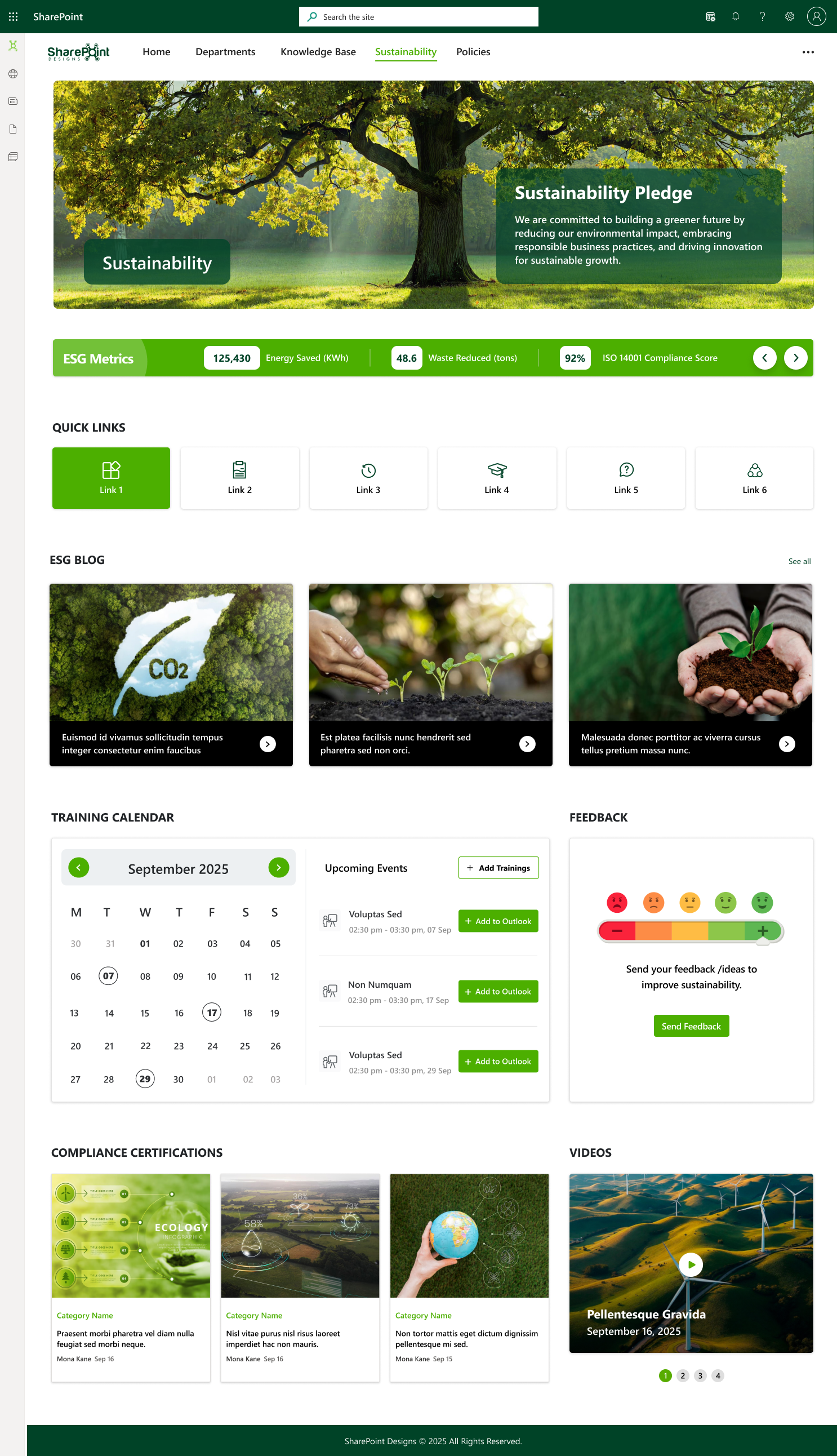 Sustainability and ESG Compliance Page