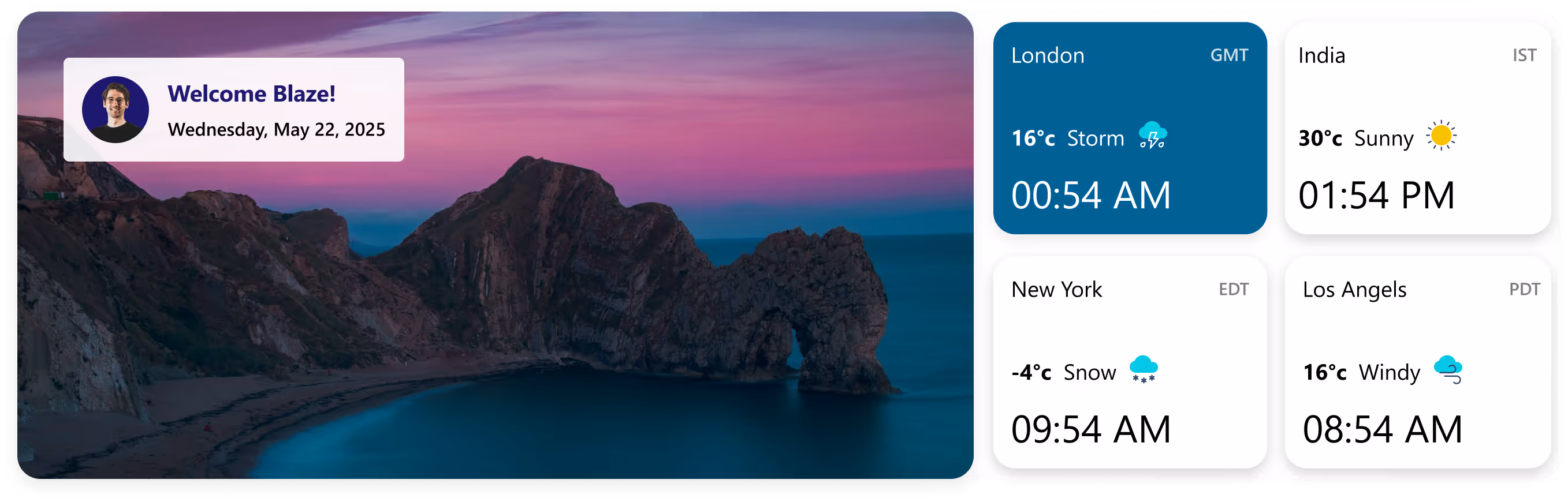 Weather & Welcome Banner