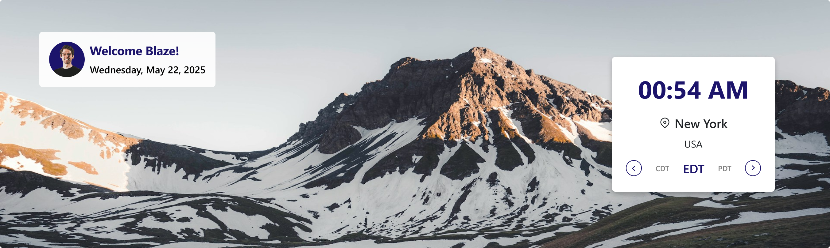 Time Zone Carousel Banner