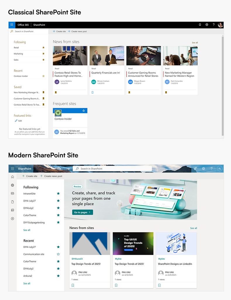 classical-modern-sharepoint-site