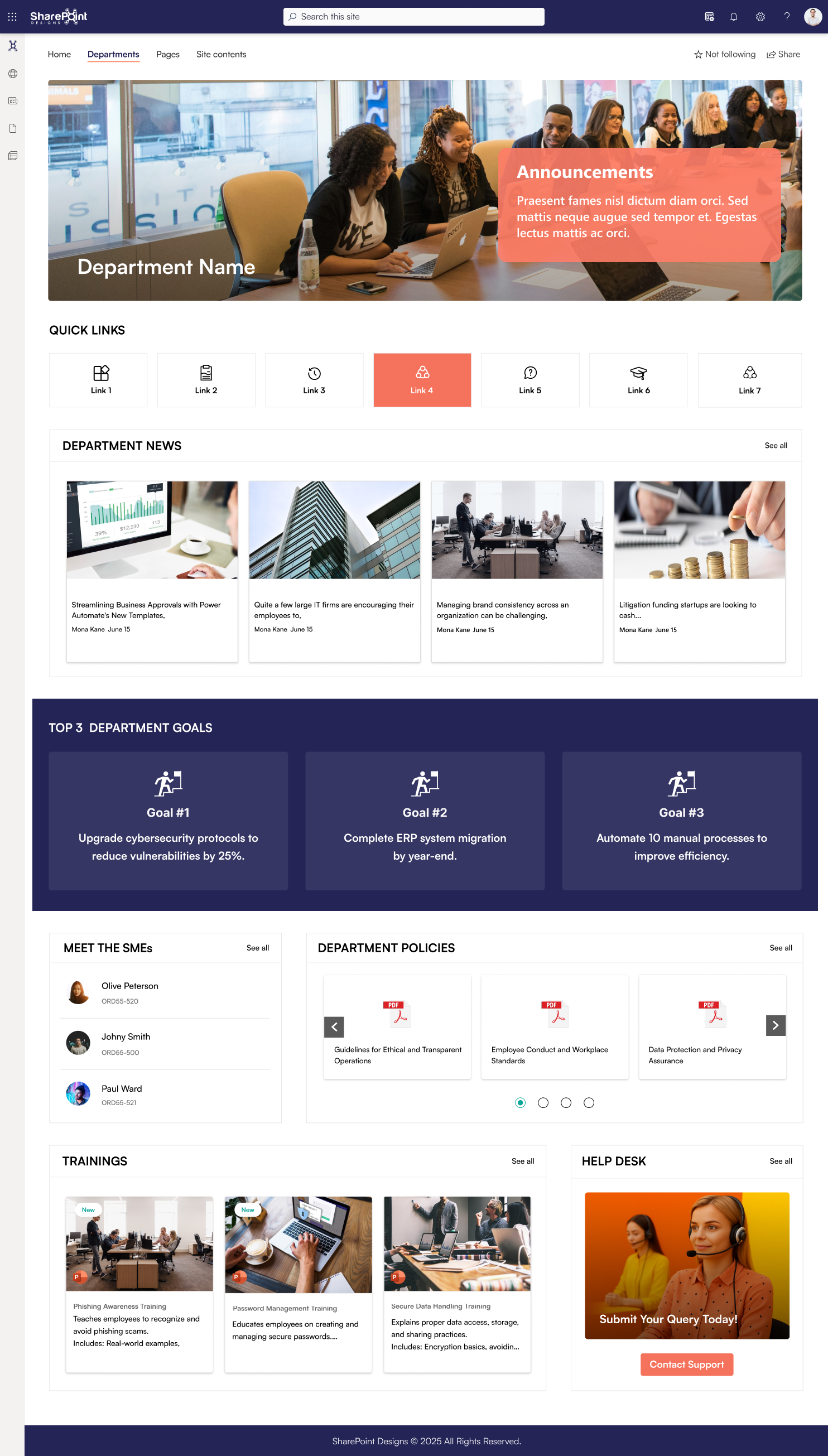 Departmental Site Template