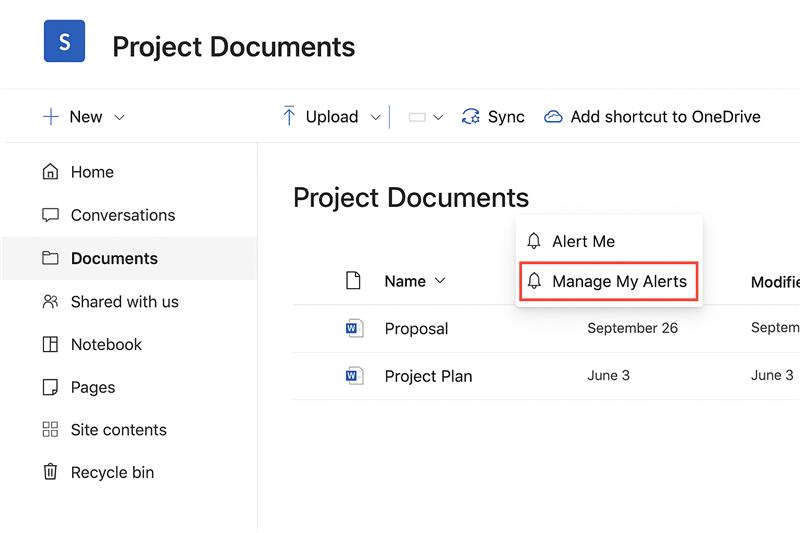 manage-alerts-sharepoint