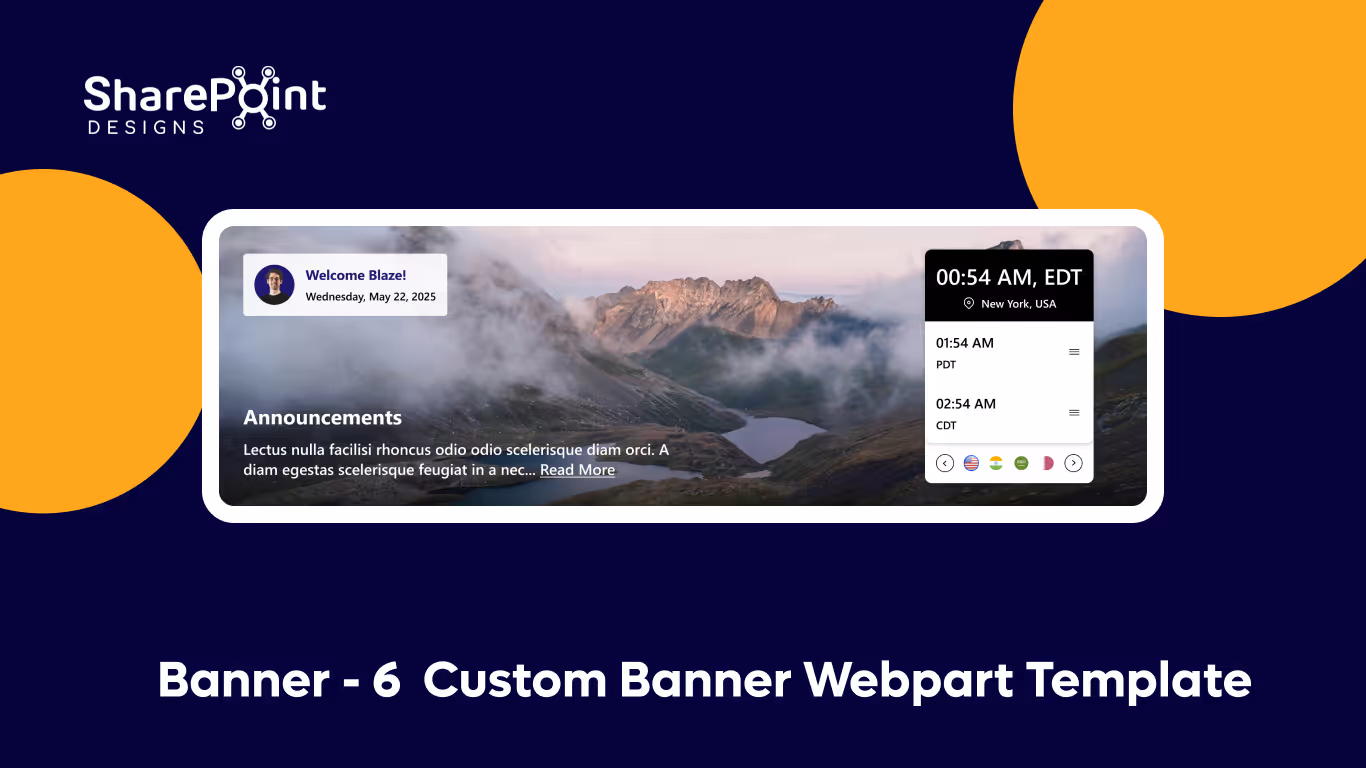 Banner 06 - Announcements & Multi-Timezone Widget