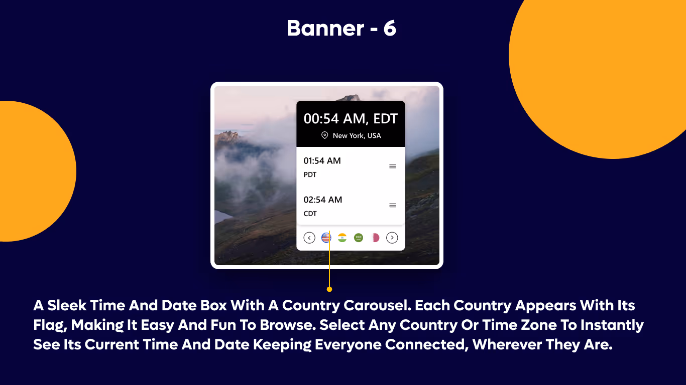 Banner 06 - Announcements & Multi-Timezone Widget