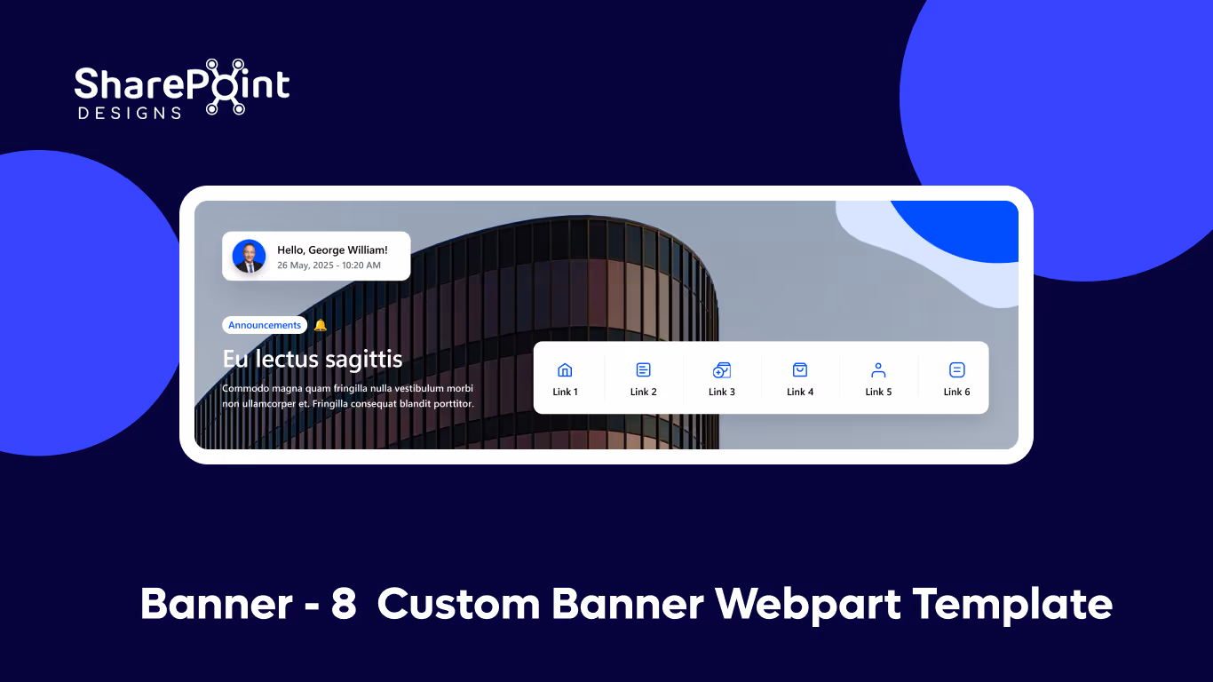 Banner 08 - Welcome Banner with Quick Links