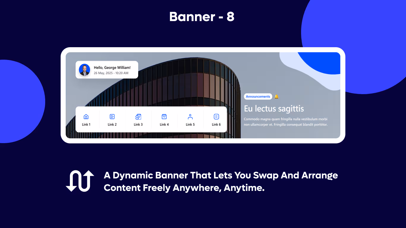 Banner 08 - Welcome Banner with Quick Links