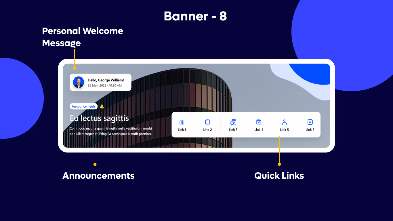 Banner 08 - Welcome Banner with Quick Links