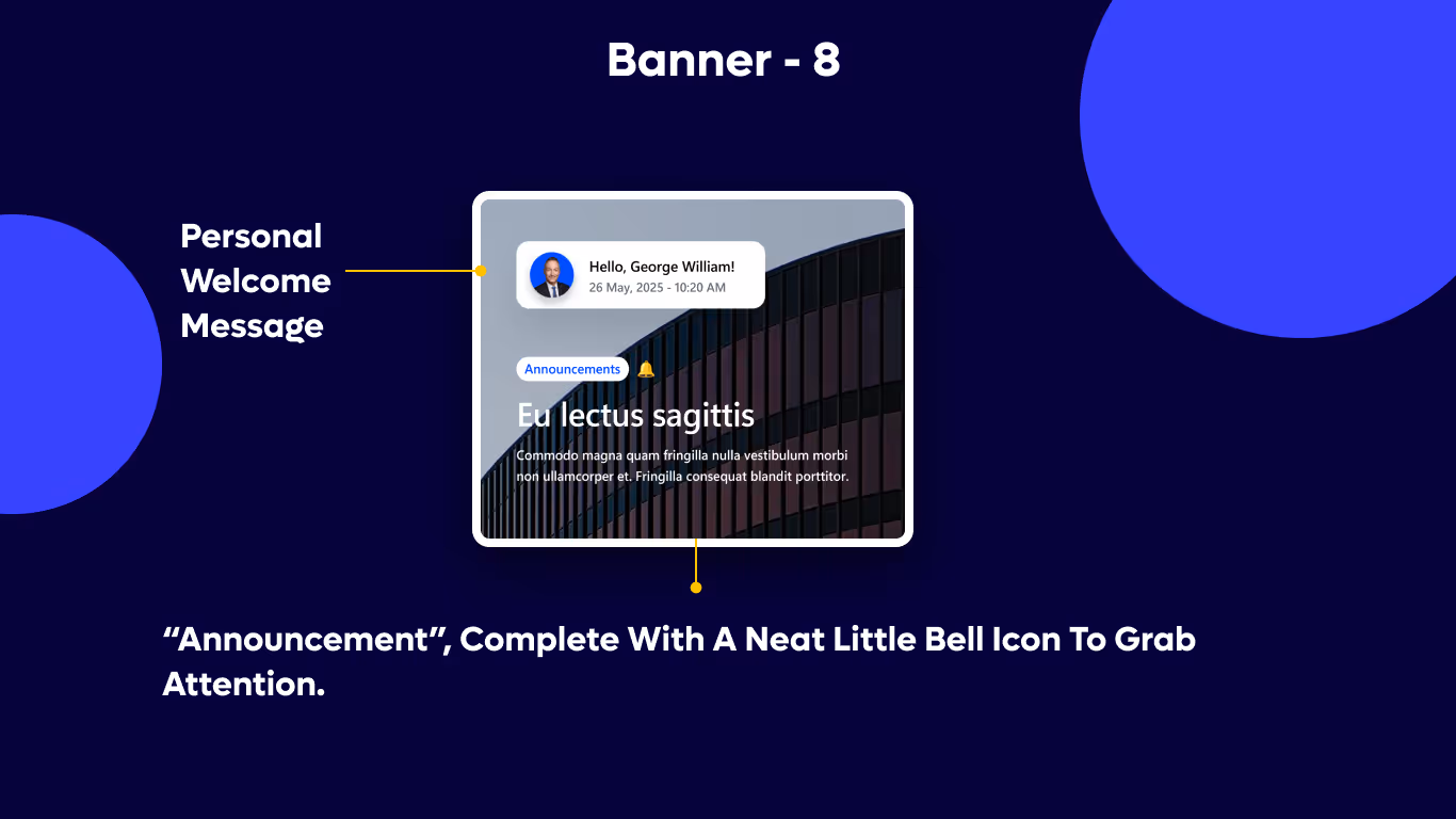 Banner 08 - Welcome Banner with Quick Links