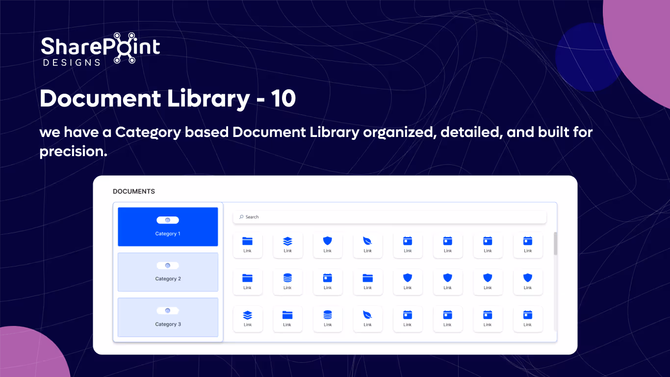 Document Library 10 - Documents Hub – Category Toggle View