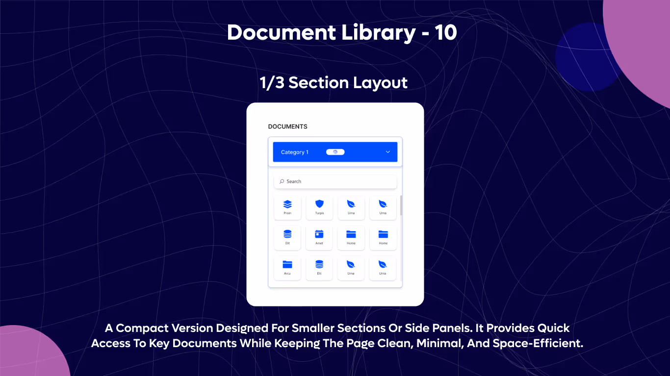 Document Library 10 - Documents Hub – Category Toggle View