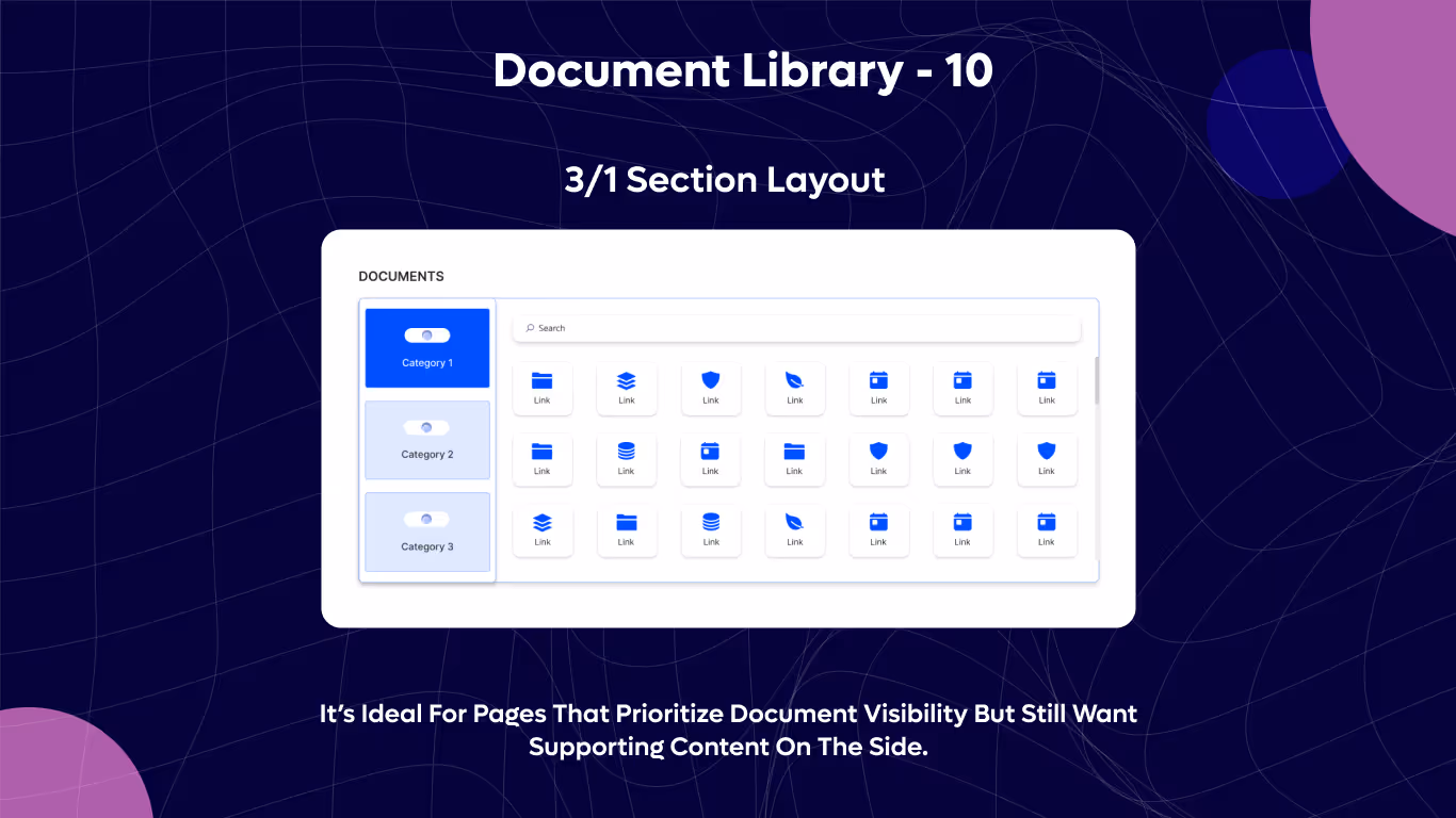 Document Library 10 - Documents Hub – Category Toggle View