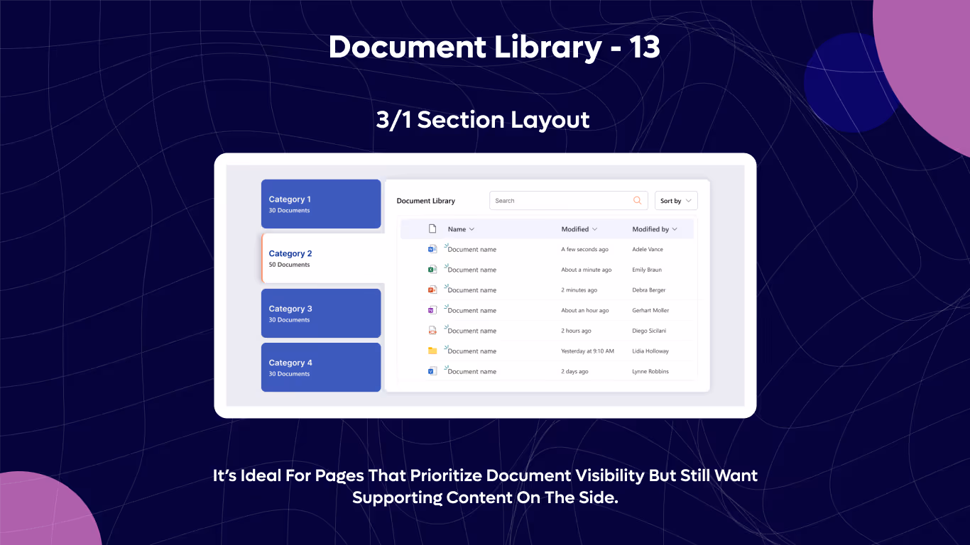 Document Library 13 - Document Library with Category Filter Panel