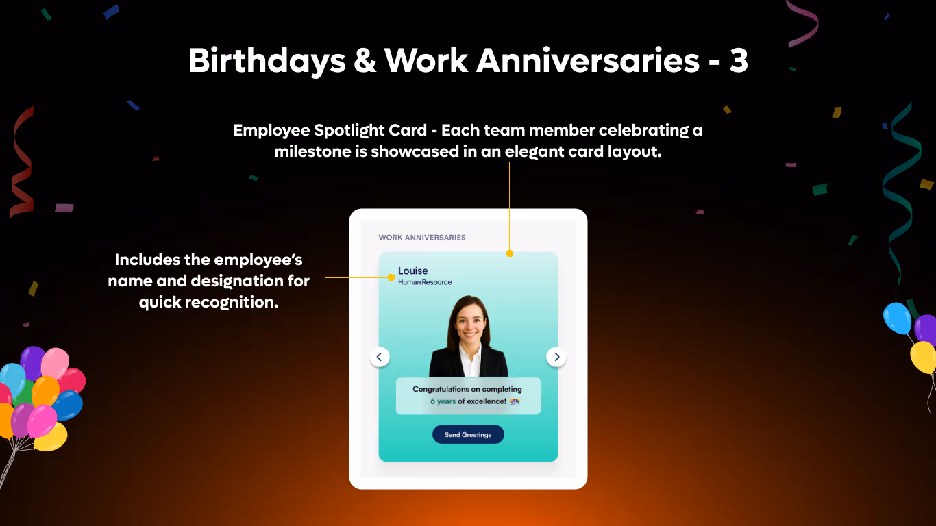 Work Anniversary Spotlight Slider