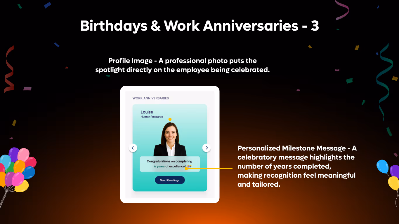 Work Anniversary Spotlight Slider