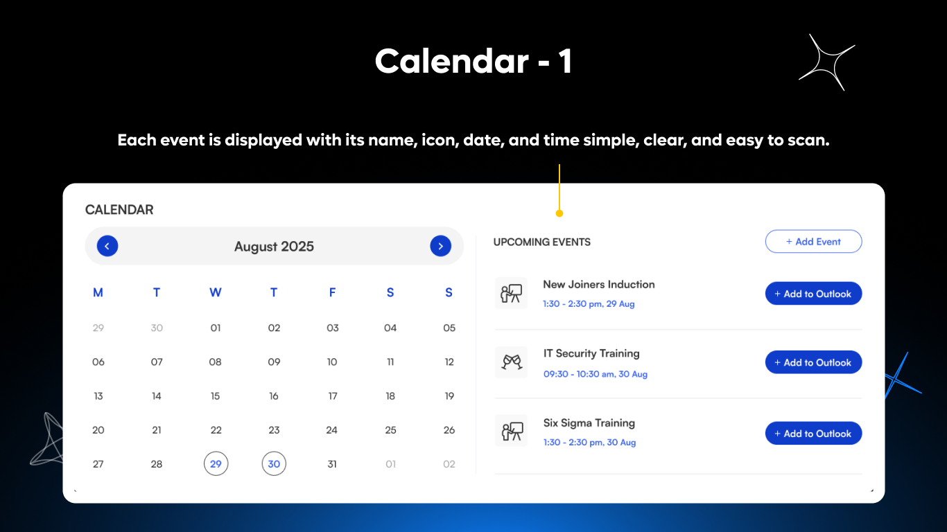 Calendar 01 - Events Calendar with Outlook Sync