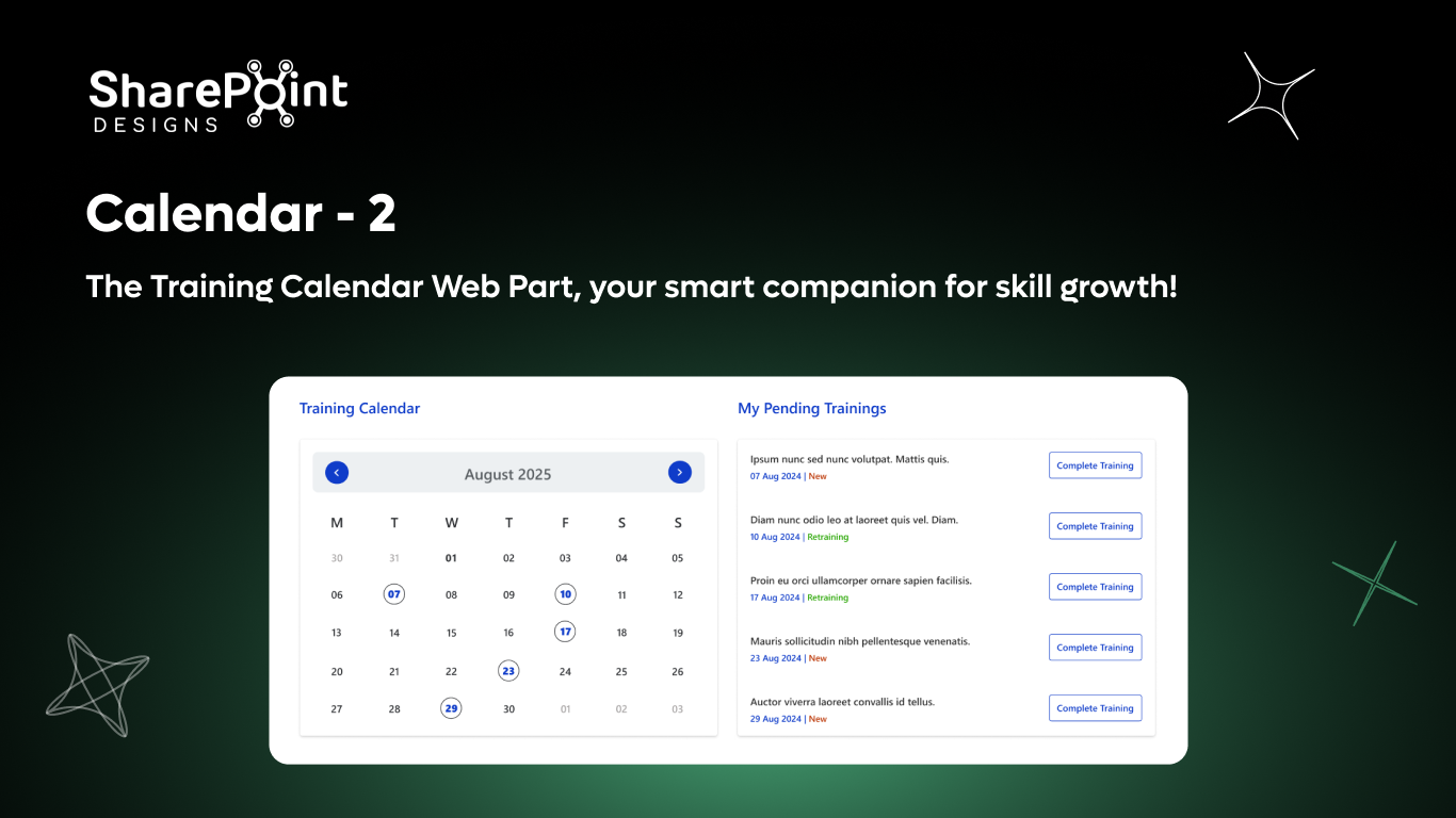 Calendar 02 - Training Calendar with My Trainings