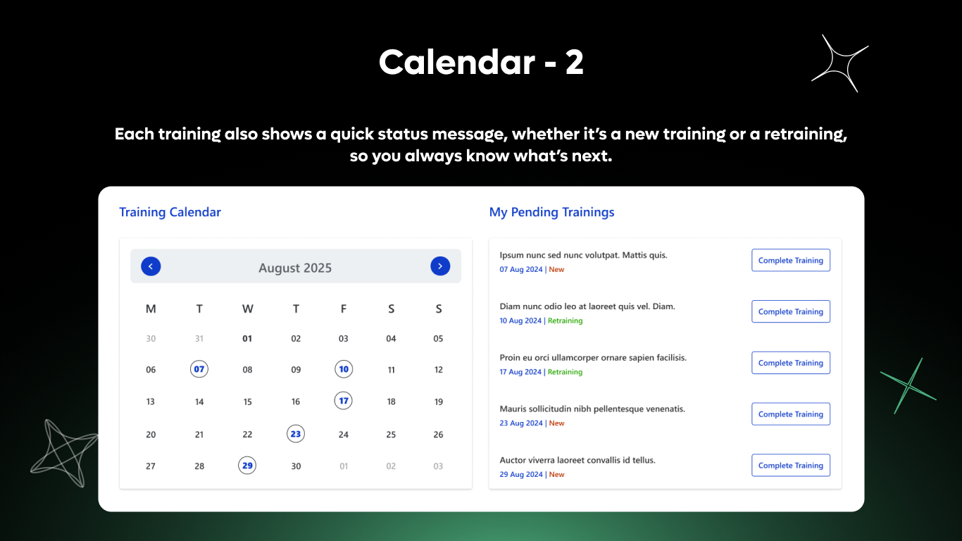 Calendar 02 - Training Calendar with My Trainings