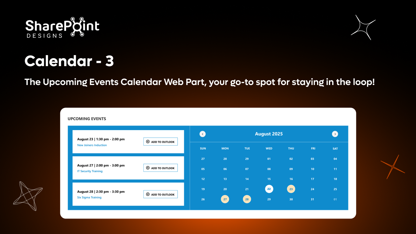 Calendar 03 - Upcoming Events Dashboard