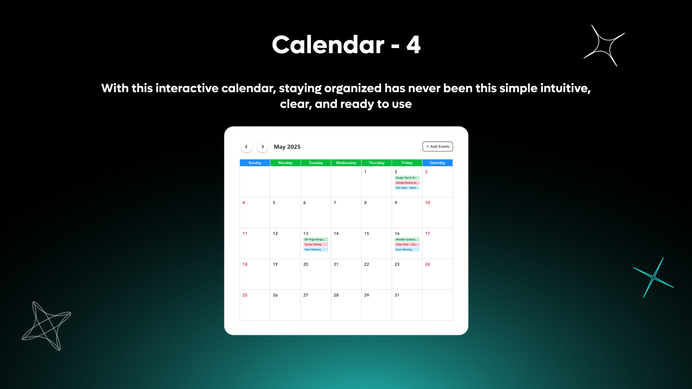 Calendar 04 - Full View Monthly Calendar