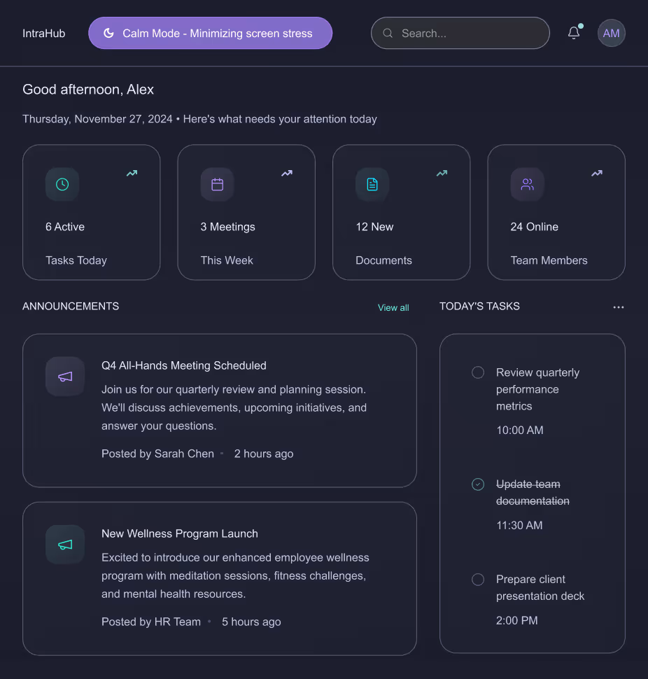 Corporate sharepoint Intranet template designs - Neuro Adaptive Interface
