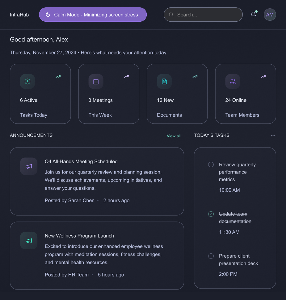 Corporate sharepoint Intranet template designs - Neuro Adaptive Interface