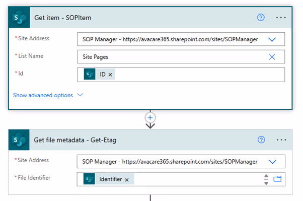 Retrieve the Current ETag Using Get file metadata