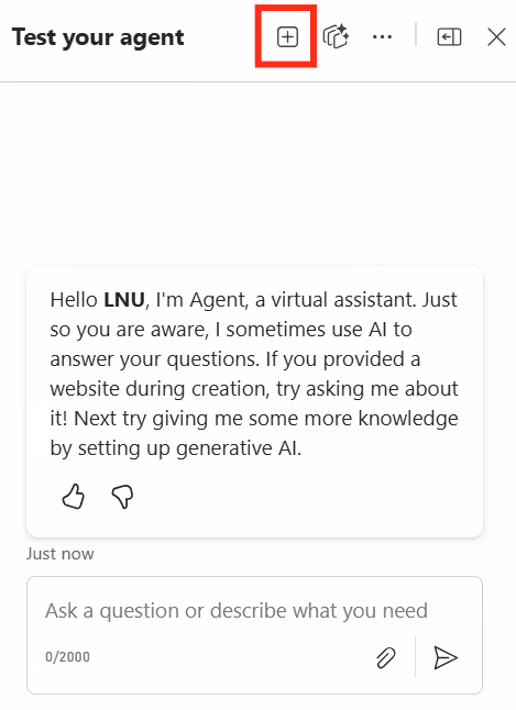 Personalized Copilot agent greeting example2