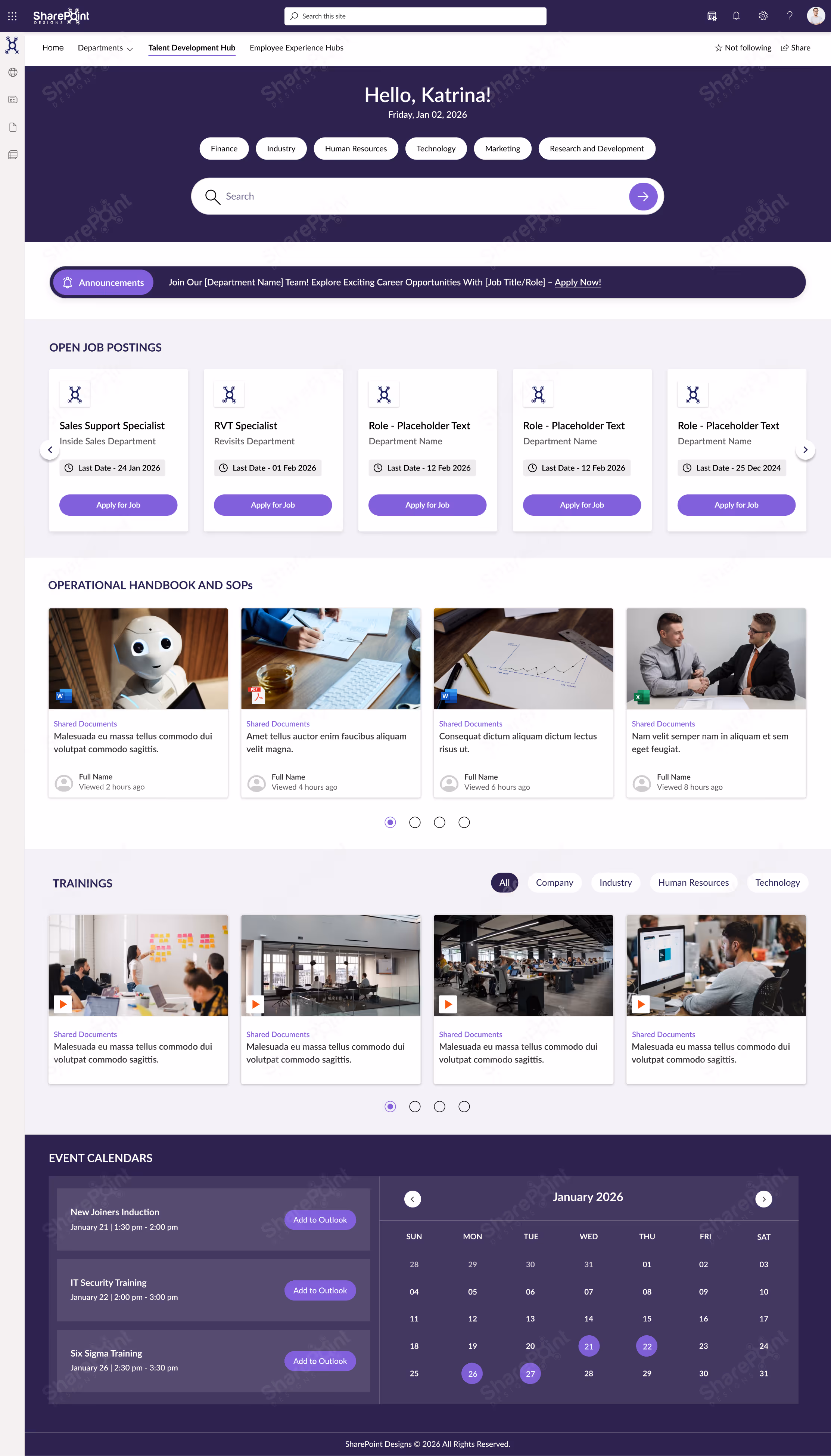 Sharepoint intranet templates
