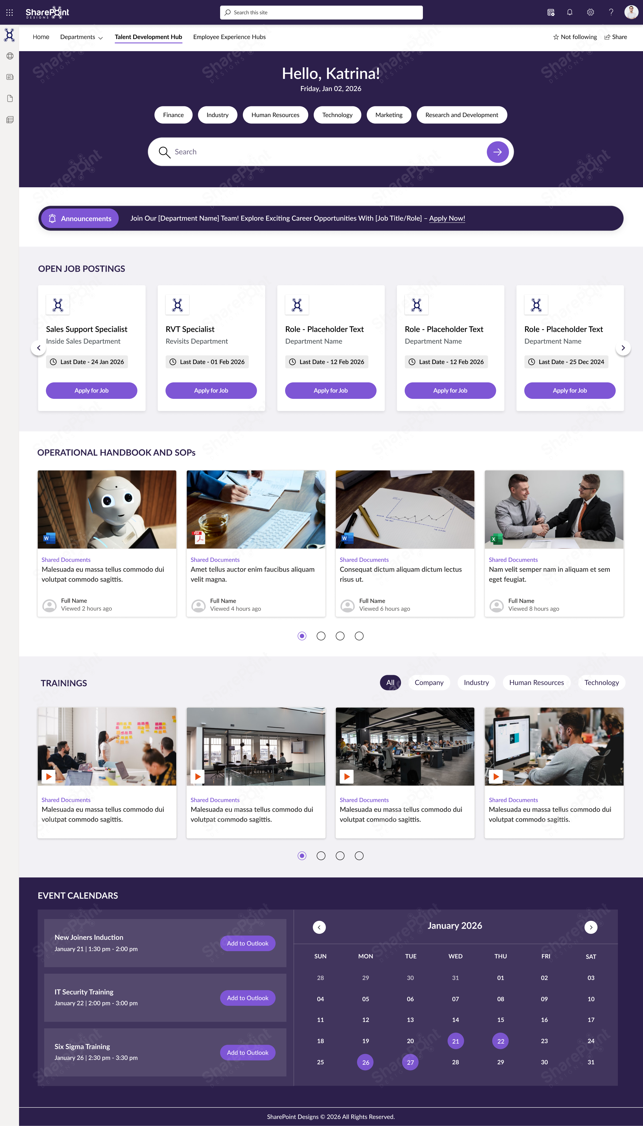 Sharepoint intranet templates