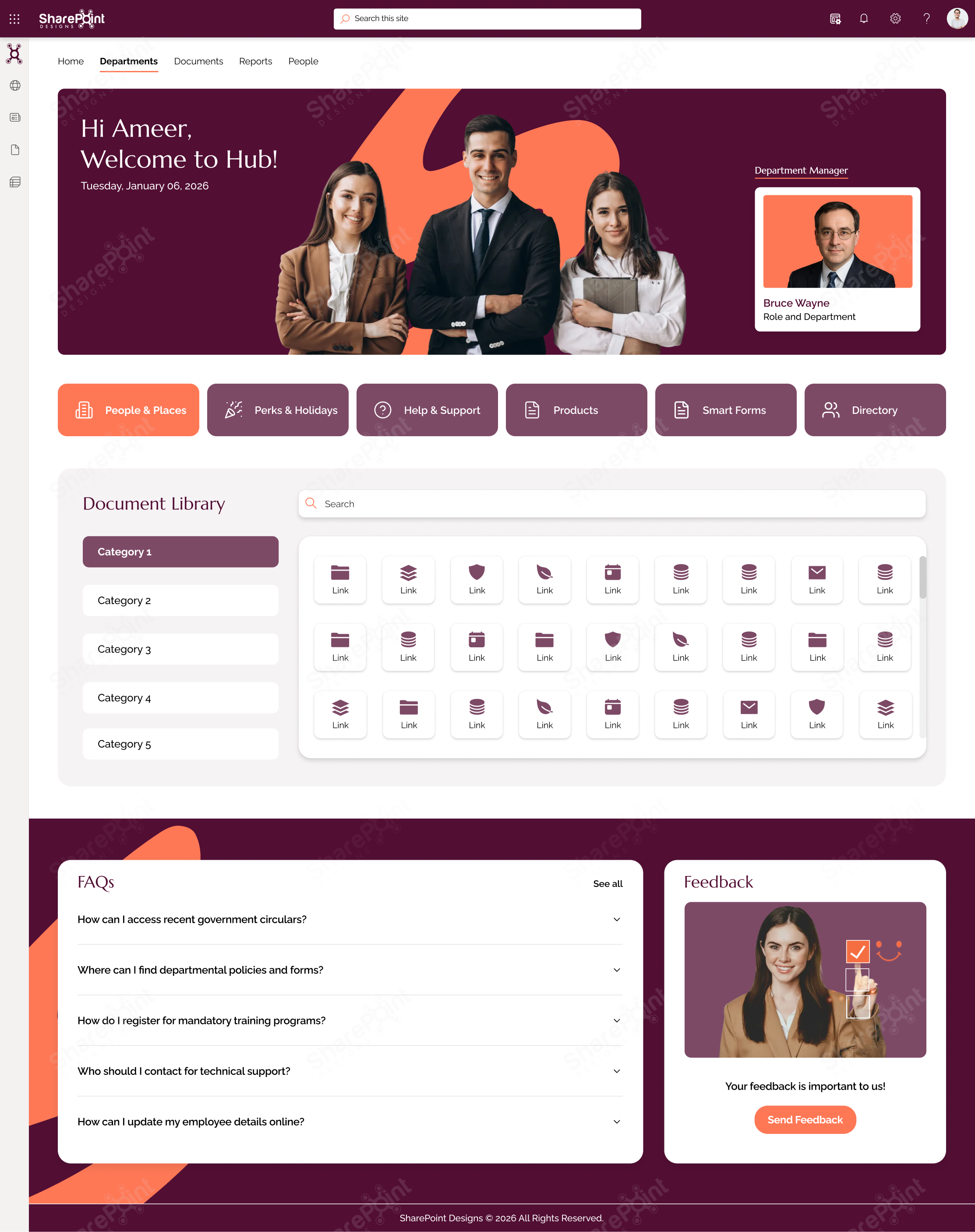 Sharepoint homepage designs
