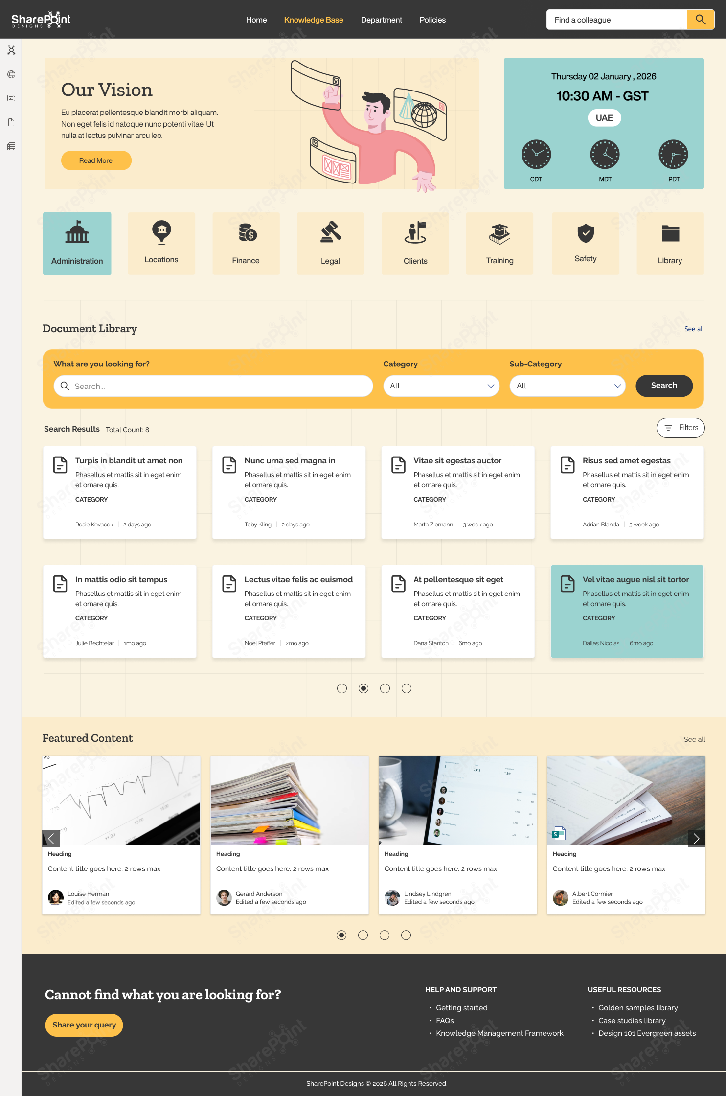 Sharepoint example templates