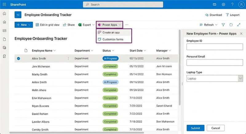 SharePoint Lists & Power Apps Integration