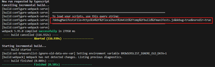 SPFx local debugging output using gulp serve