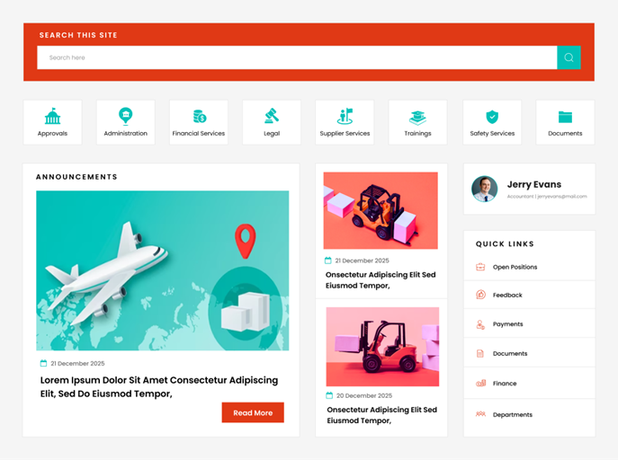 SharePoint intranet page layout