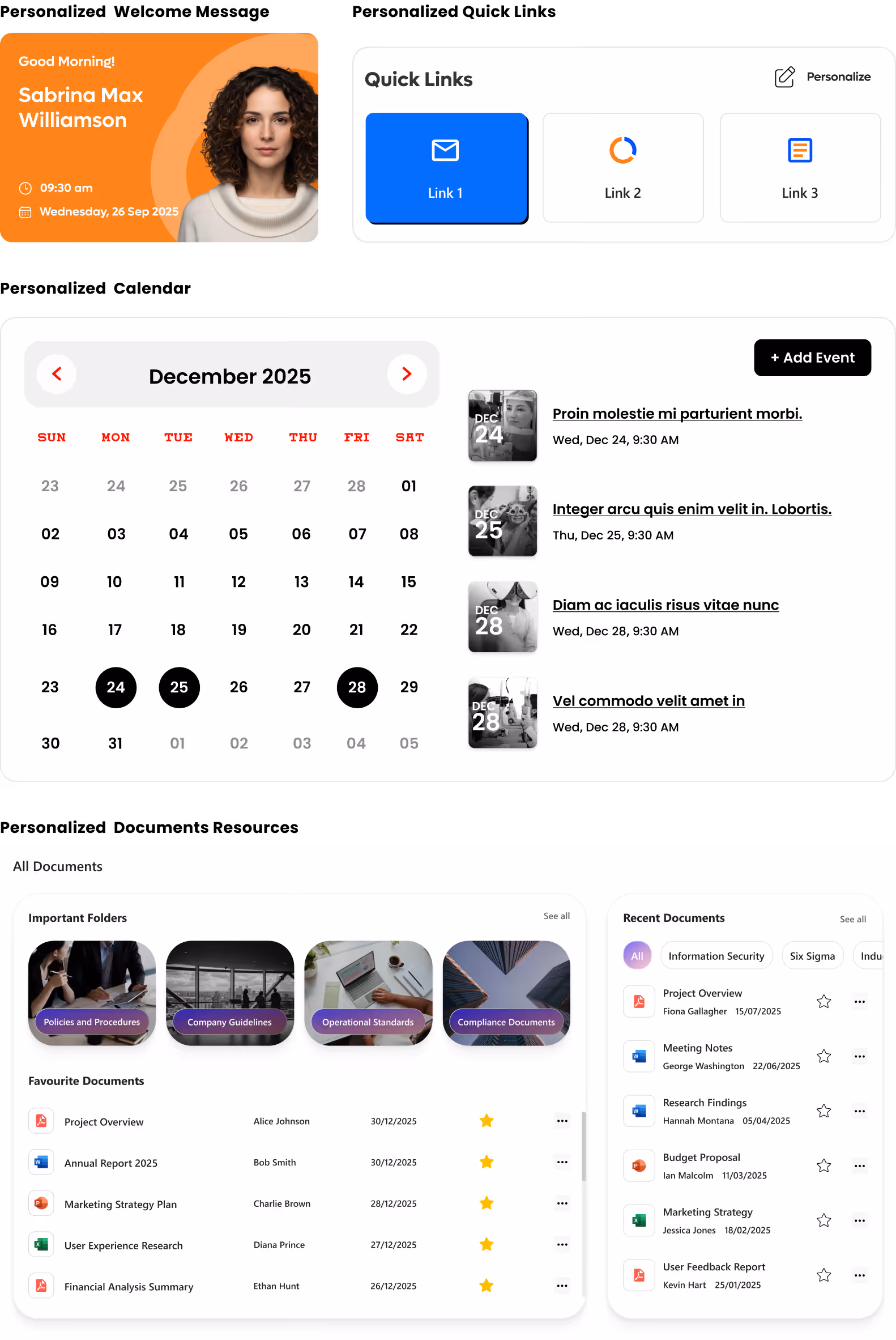 Personalized SharePoint intranet